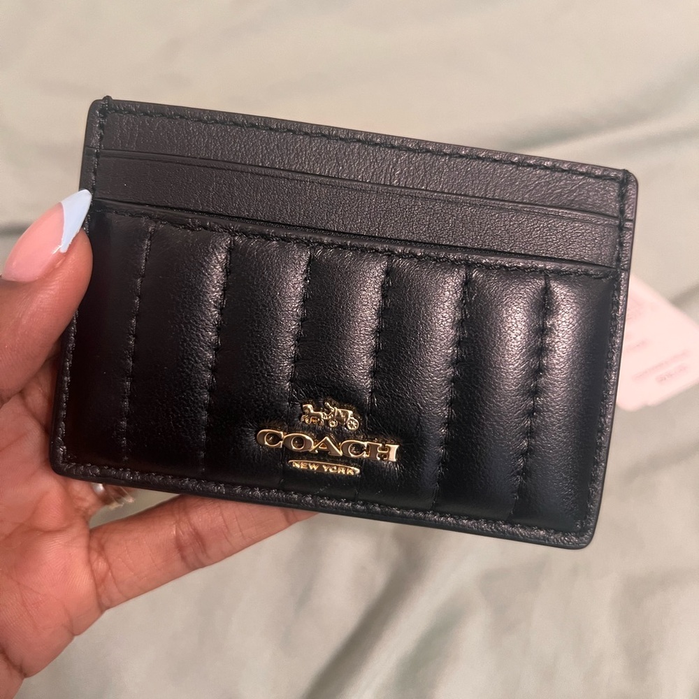 Coach Black Quilted Leather Card Holder